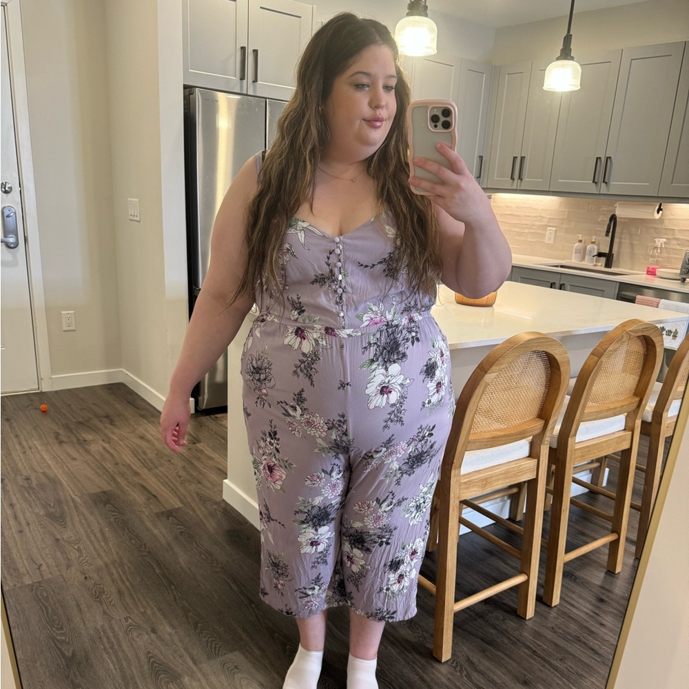 Torrid purple multicolor floral jumpsuit size 3X